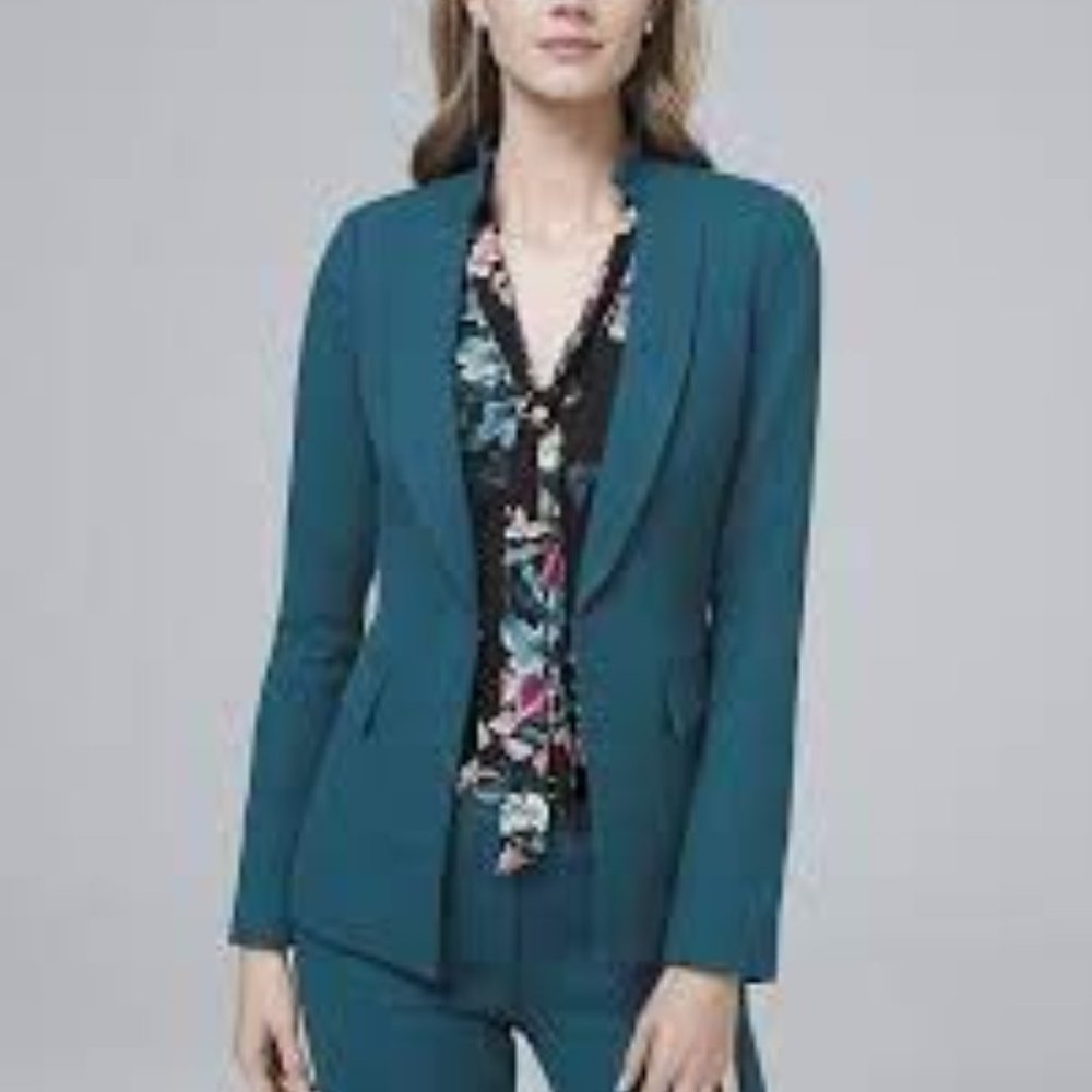 White House Black Market Teal Lined Jacket